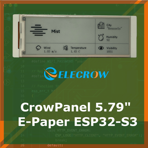 Review of the Elecrow CrowPanel 5.79” E-Paper ESP32 Display – A well-built e-paper module with Wi-Fi, and GPIOs. Great for low-power dashboards, but lacks ESPHome support.