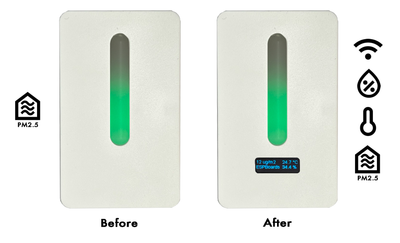 IKEA Vindriktning ESP32 Upgrade Before and After