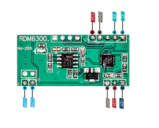 RDM6300 RFID Reader Module pinout