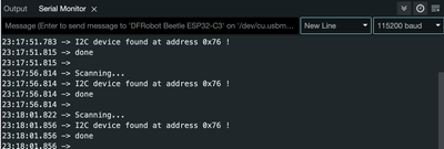 ESP32 I2C Scanner Results