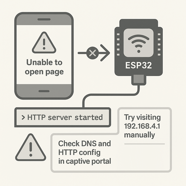 ESP32 Captive Portal Not Redirecting or Working image