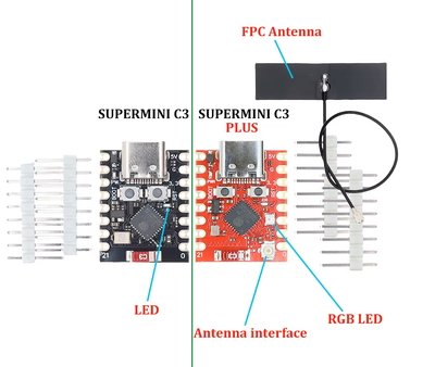ESP32 C3 Super Mini vs C3 Super Mini Plus