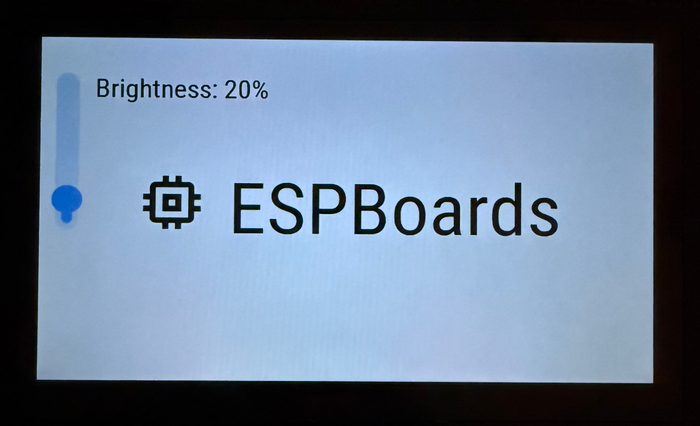ESPHome Display Touch Screen Brightness Control 20 percent brightness